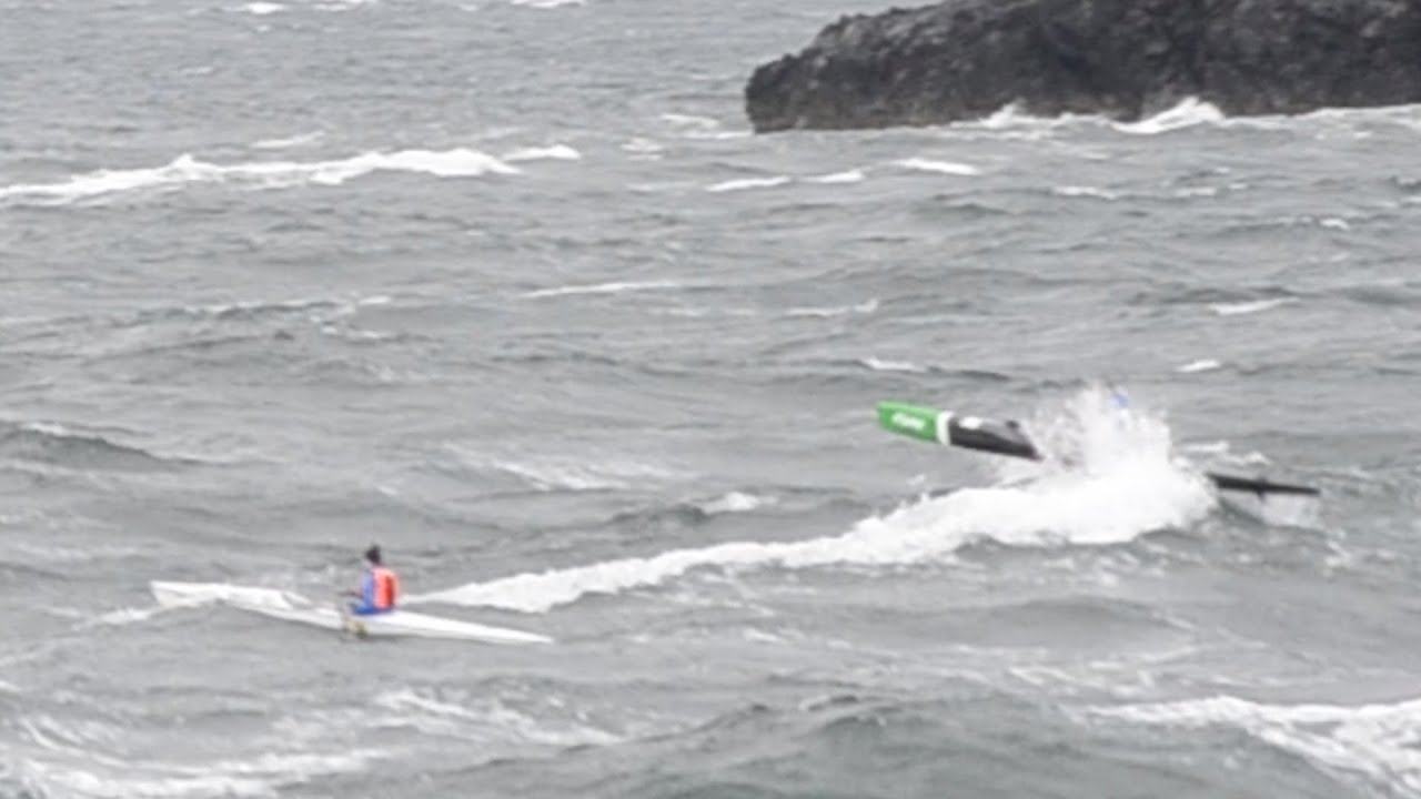 Surfski kayak surfing at Deception Pass