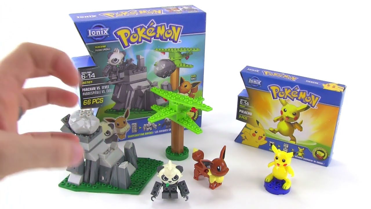 Ionix buildable Pokemon Pikachu & Pancham vs  Eevee sets reviewed! 20140917