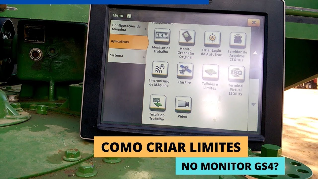 Como criar limites no monitor John Deere GS4?