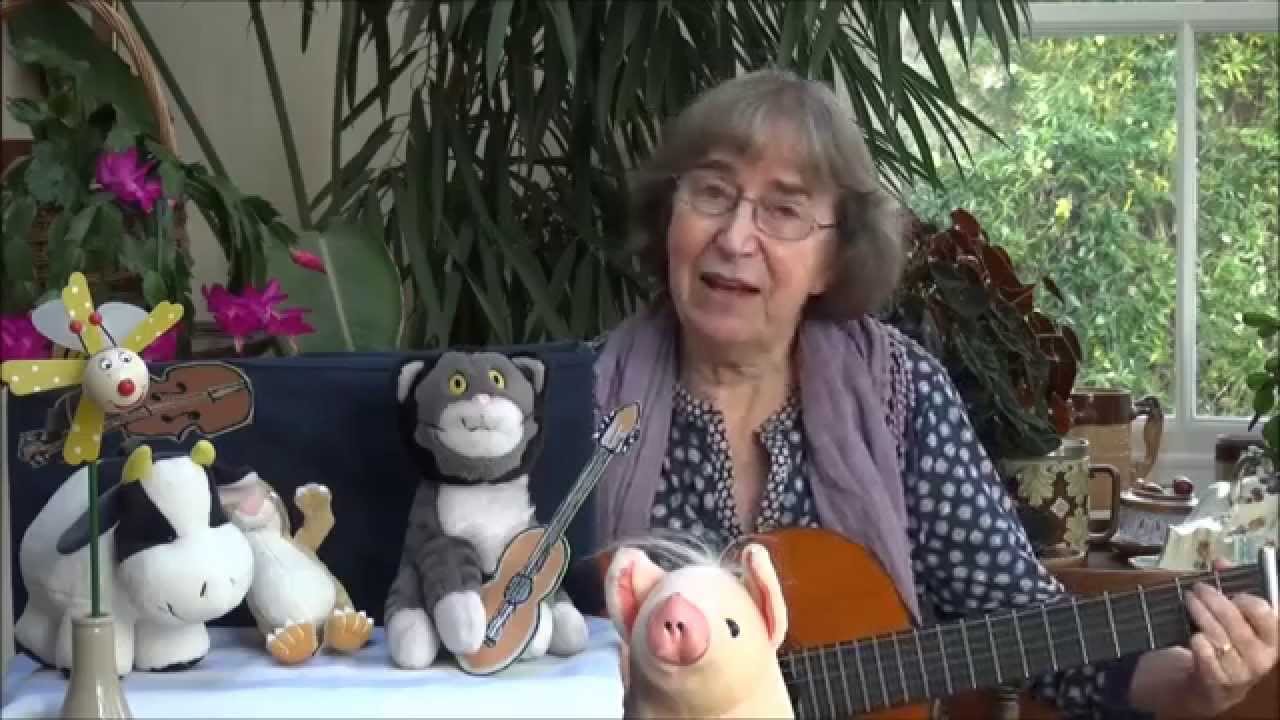 A cat came a-fiddling out of a barn - a cheerful nursery rhyme