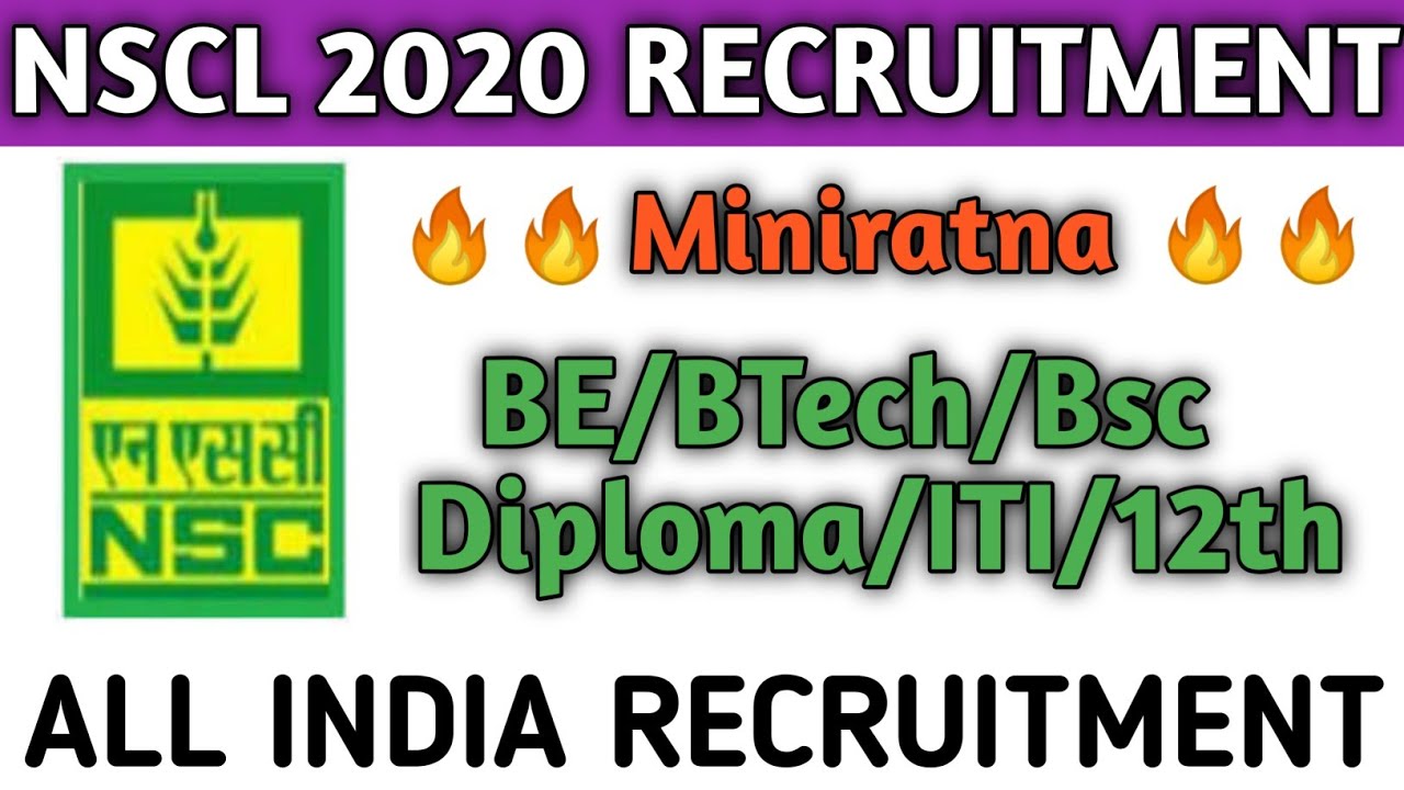 NSCL Recruitment 2020 | Various Trainee Posts | For Freshers | National Seed Corporation limited |