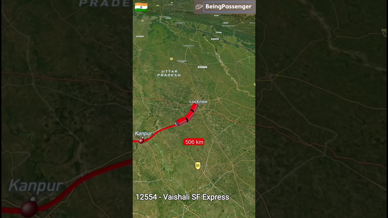 12554 - Vaishali SF Express From New Delhi to Saharsa Junction #adventure #map #gk