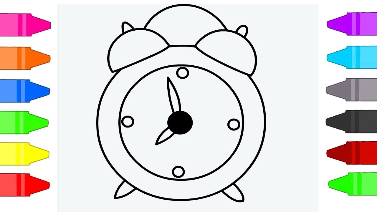 Alarm Clock Coloring Pages For Kids | Coloring Book For Children
