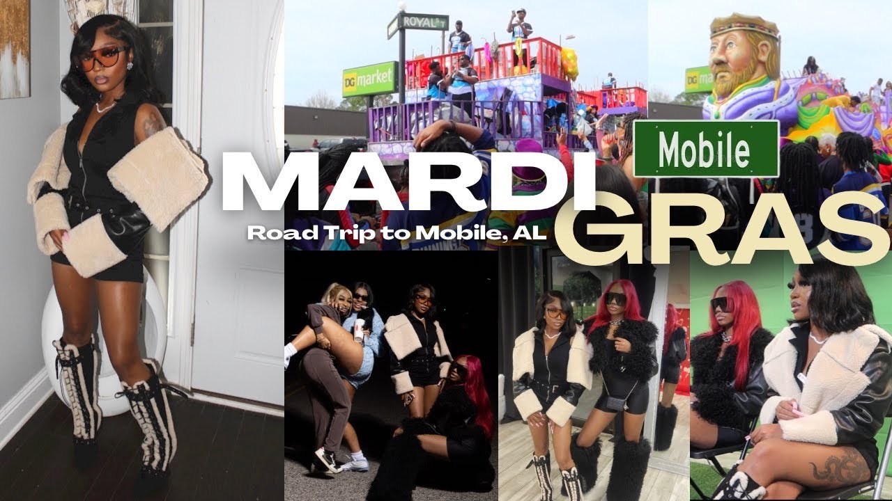 MARDI GRAS VLOG | 5 Hour Road-trip to Mobile, AL | GRWM + Parades + Night out
