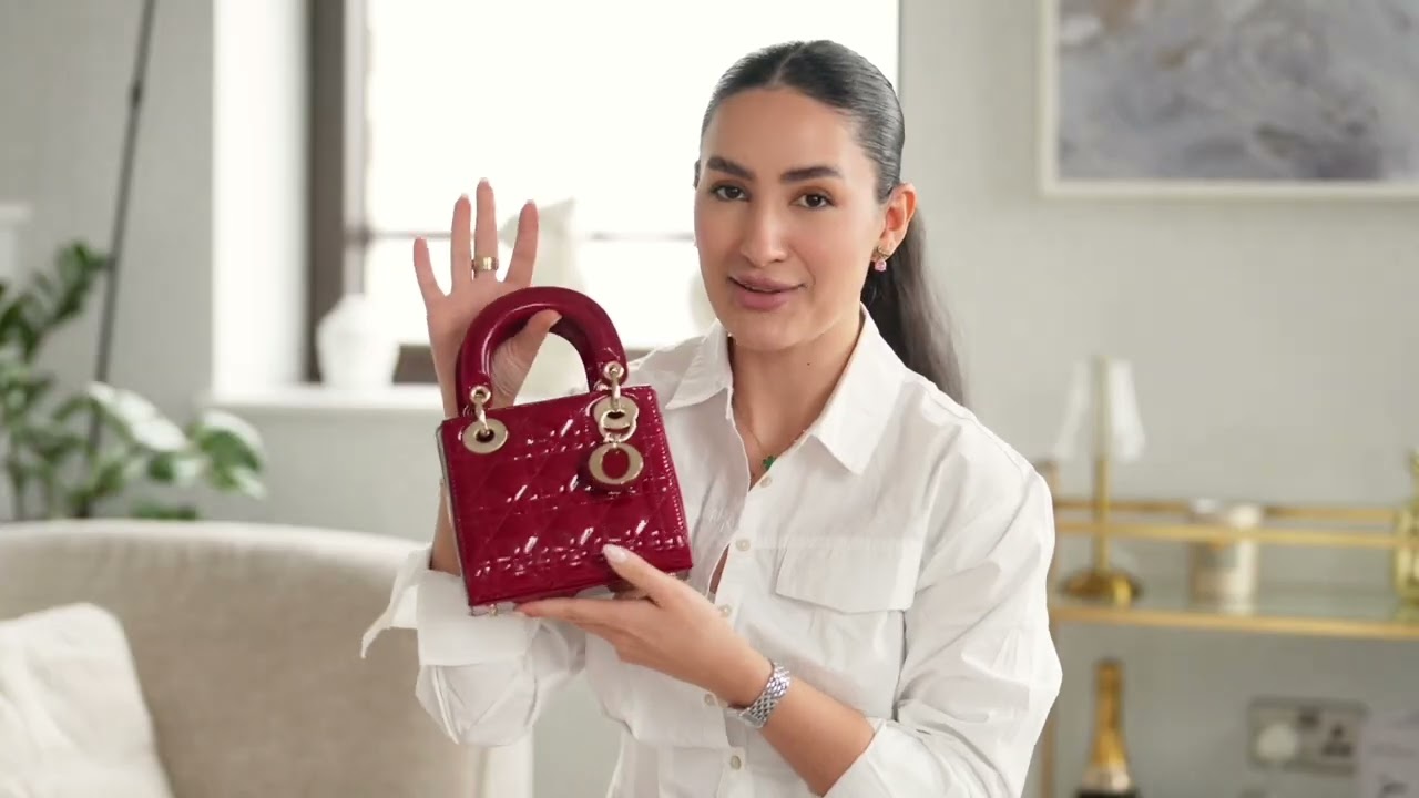 Mini Lady Dior Bag Unboxing (Cherry Red Patent Cannage) + What Fits Inside