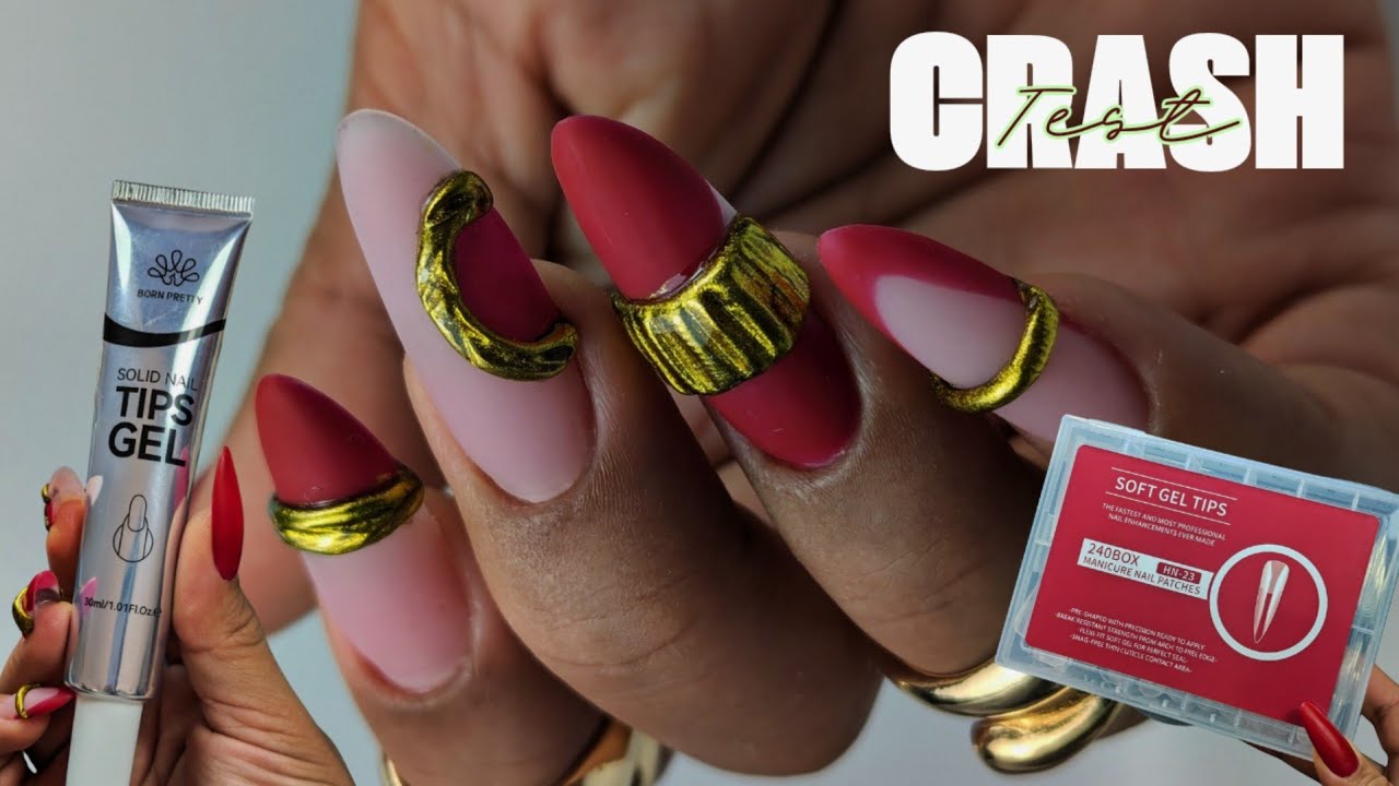 CRASH TEST Solid Tips Gel Pose Américaine ❣️ #gelx #ongle