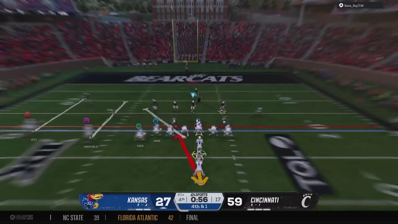 NCAA 26 league Vs Cincinnati (CML)
