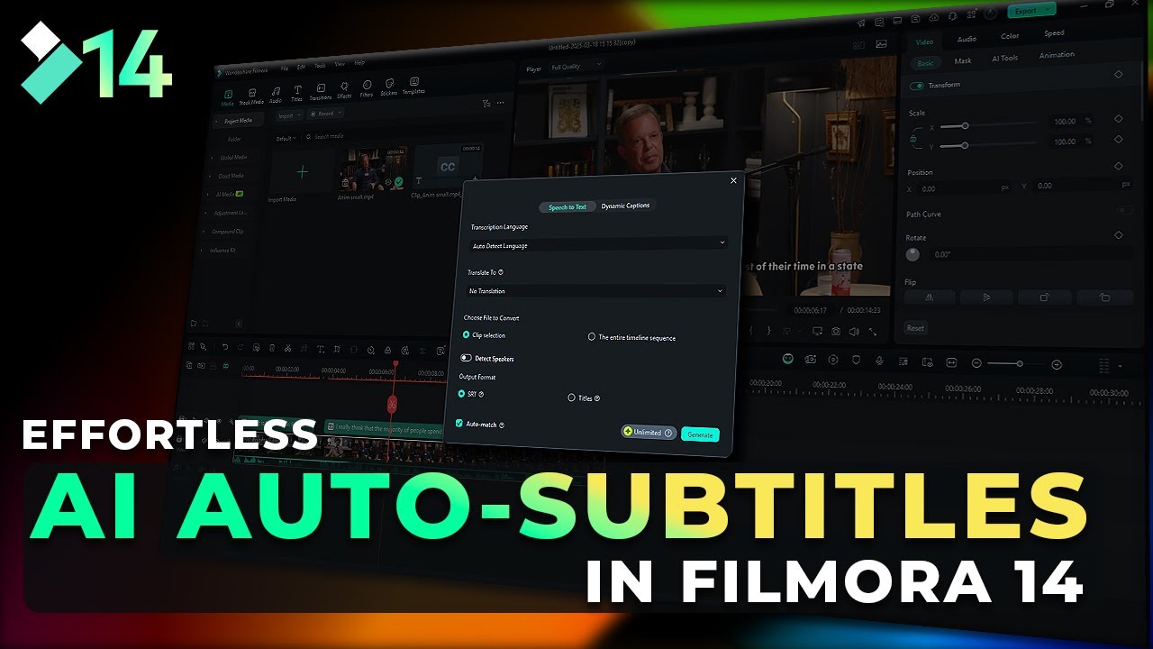 How to Use Filmora 14’s AI for Auto Subtitle Generation