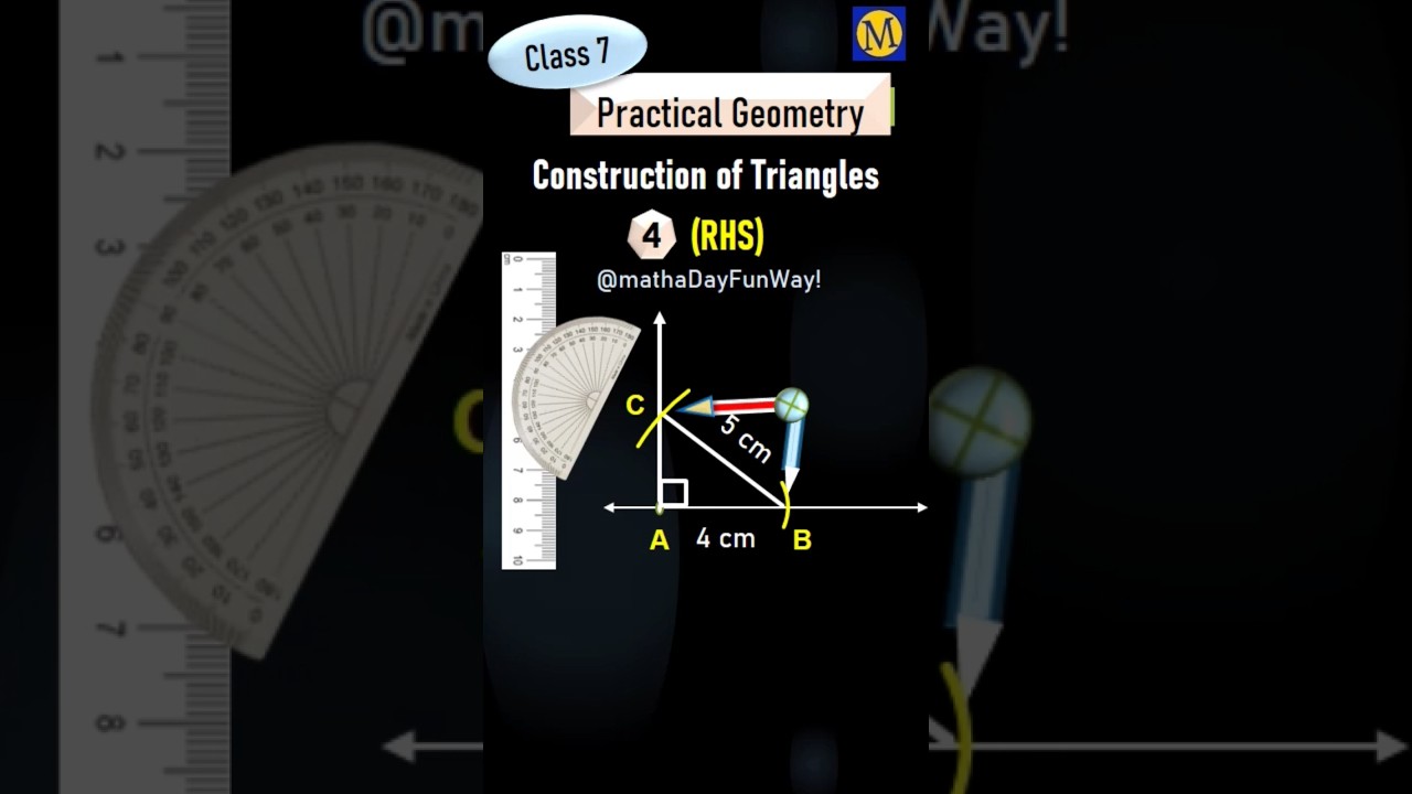 Maths Class 7 | Practical geometry |Construction of triangles case 4 -RHS