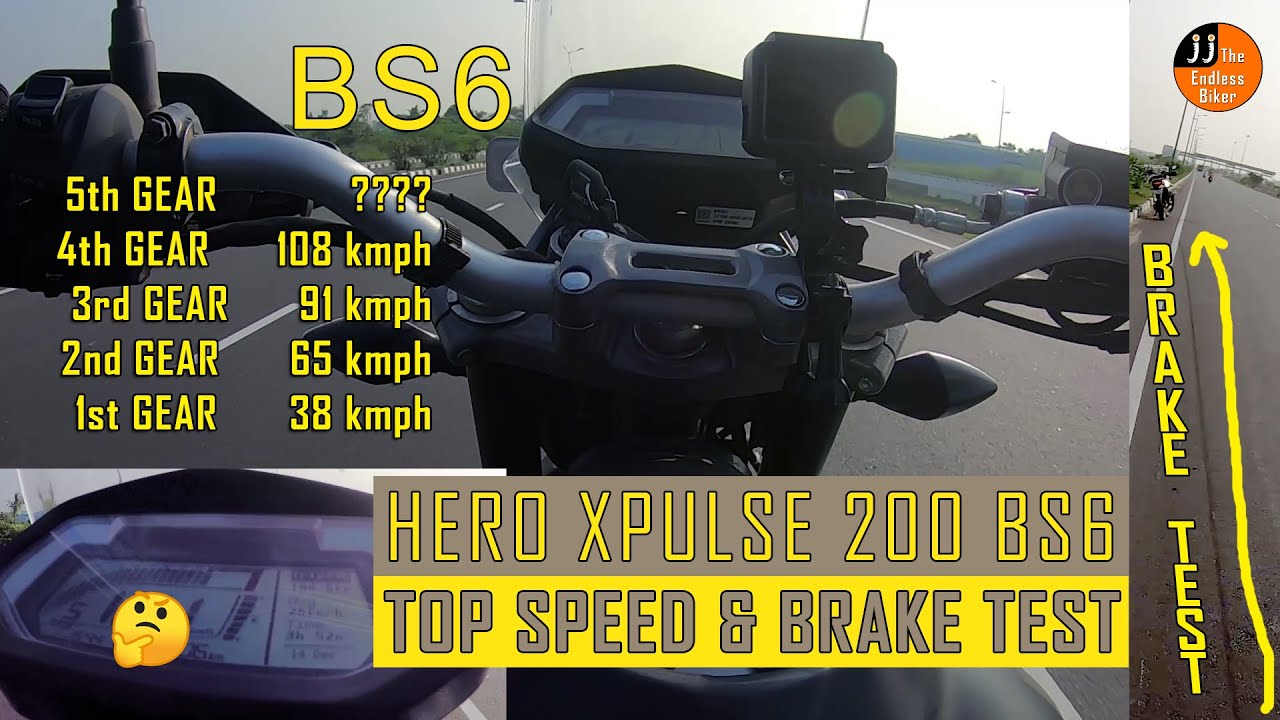 HERO XPULSE 200 BS6 TOP SPEED and BRAKE TEST - 3 TYPE OF TEST