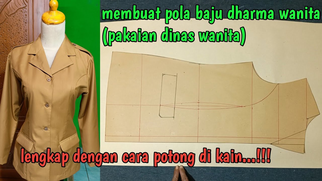Cara membuat pola baju dharma wanita ( pakaian dinas wanita )