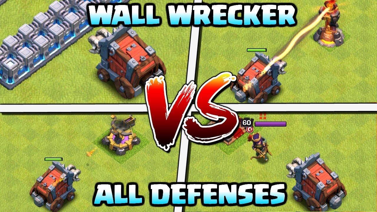 WALL WRECKER vs ALL DEFENSES | New Siege Machine at Town Hall 12 Attacks | Clash of Clans