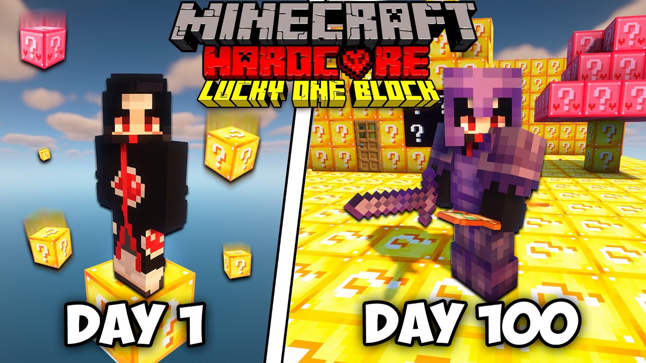 I Survived 100 Days on ONE LUCKY BLOCK in Hardcore Minecraft...
