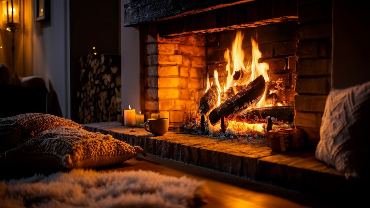 April Retreat Night by the Fireplace | Relaxing Fire Crackles to Melt Your Stress Away
