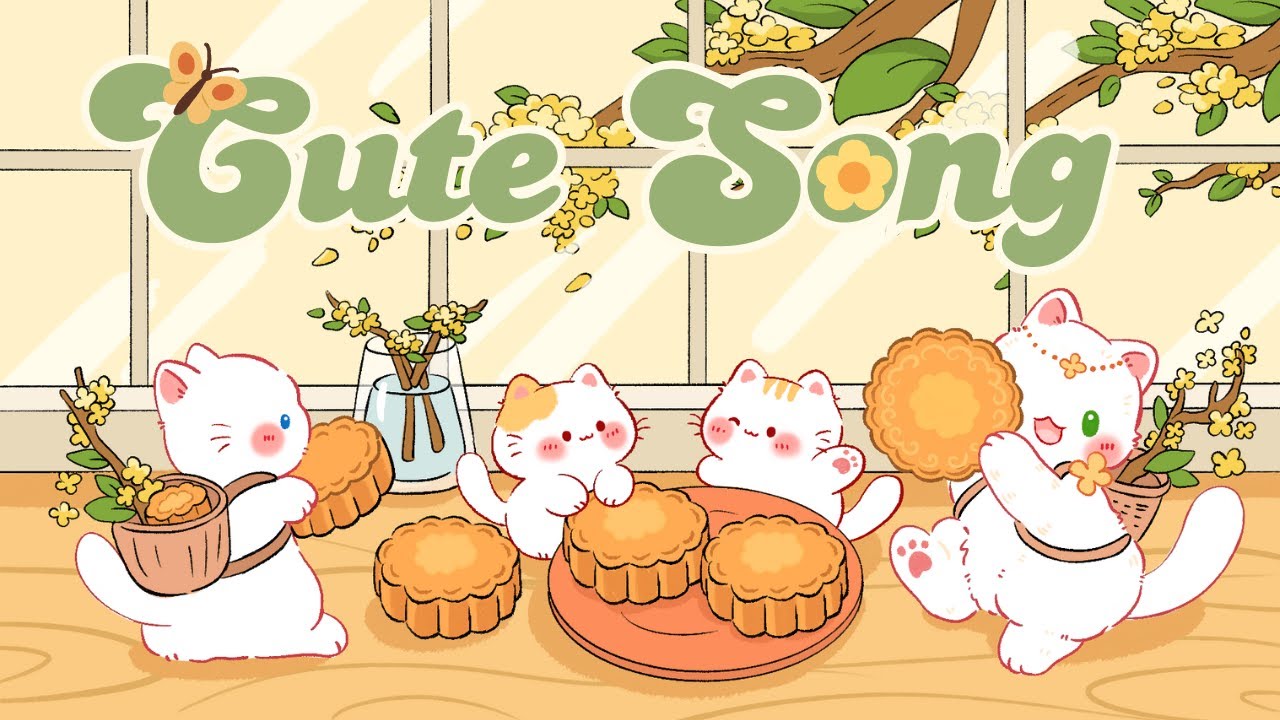 Cute Song 🥮🌰Lofi Kitty 🌻2 Hour Cafe Song 🍊Stream cafe☕ cute & relaxing 🎶 Make Your Day Better
