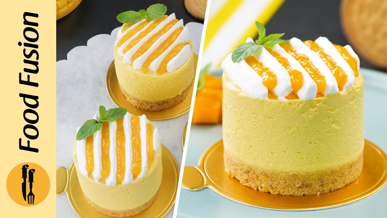 Mini Mango Cheesecake Recipe by Food Fusion