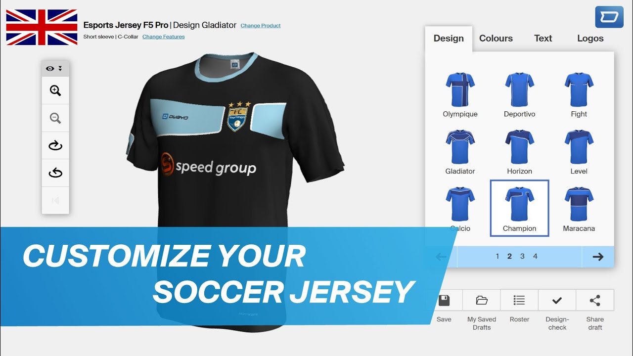 Football Jersey Design: How to design your own football jersey with the owayo 3D Designer