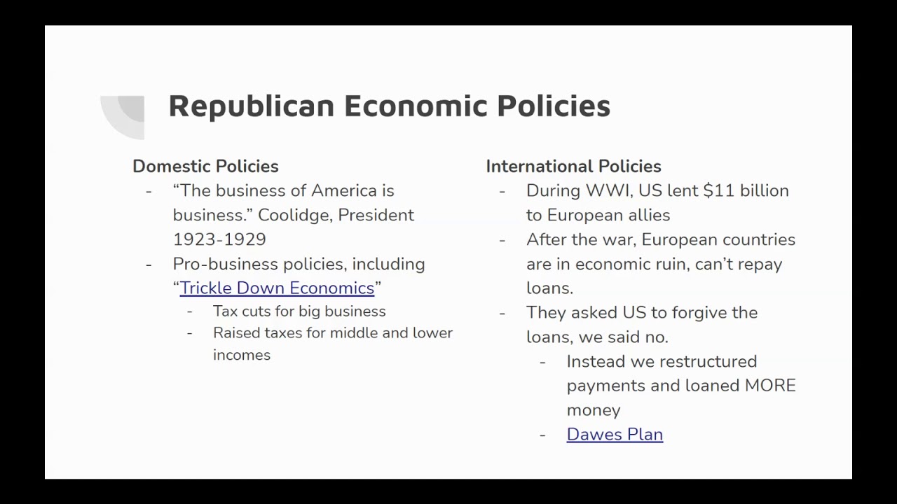 2. Republican Economic Policies