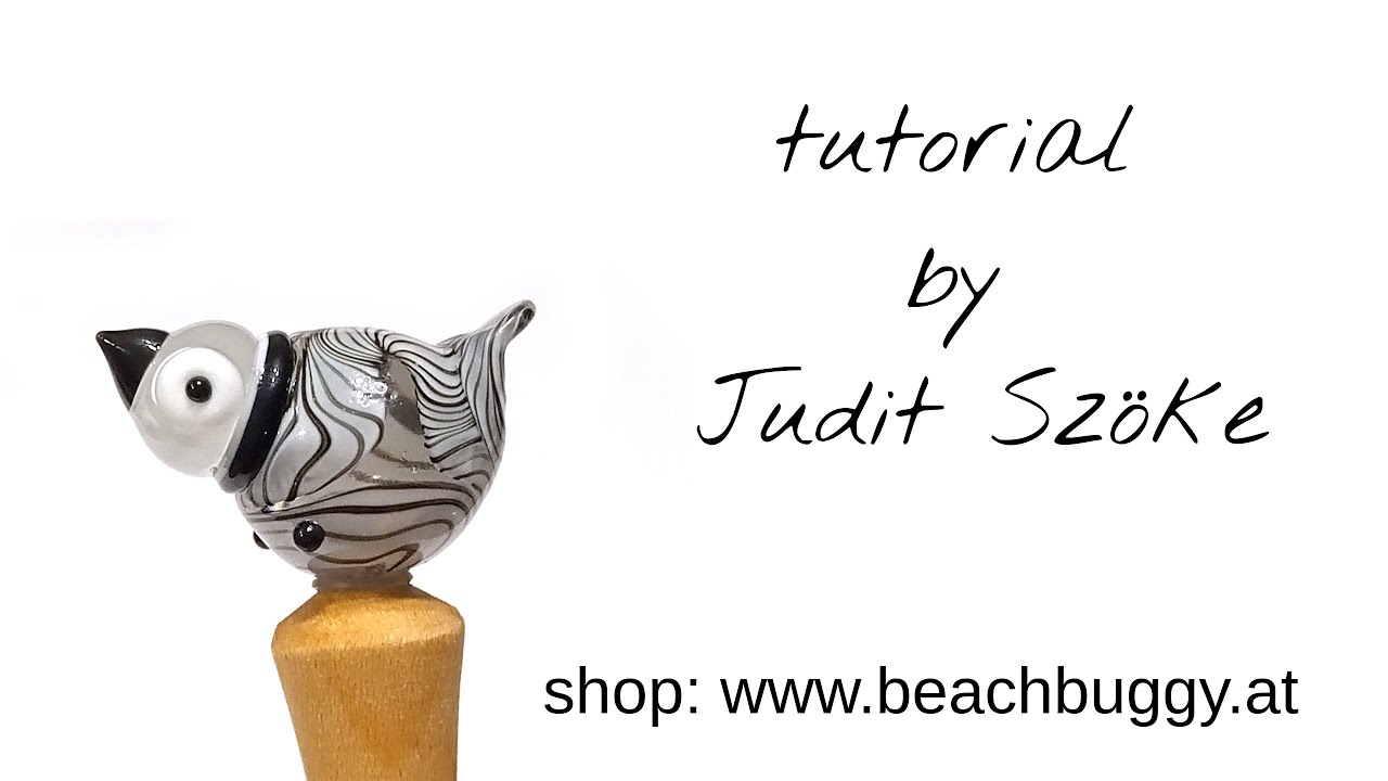Lampwork tutorial: glass bird on wood pen