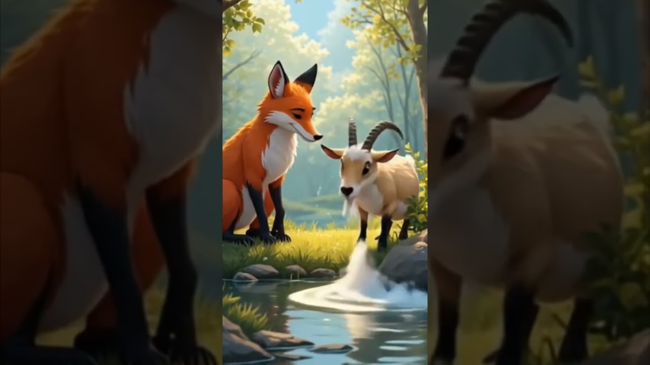 Fox & goat. #animals #shortvideo #wildlife #tranding #Fox #goat #viralshorts