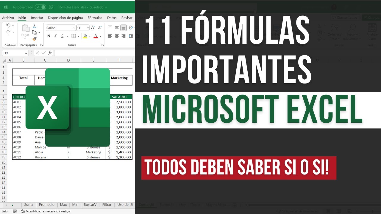 🌟Fórmulas IMPORTANTES que todos deben saber para el trabajo | Excel |  Básicas, Matemáticas y más..