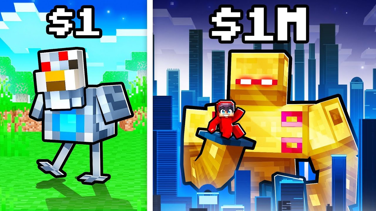 $1 vs $1,000,000 ROBOT in Minecraft!
