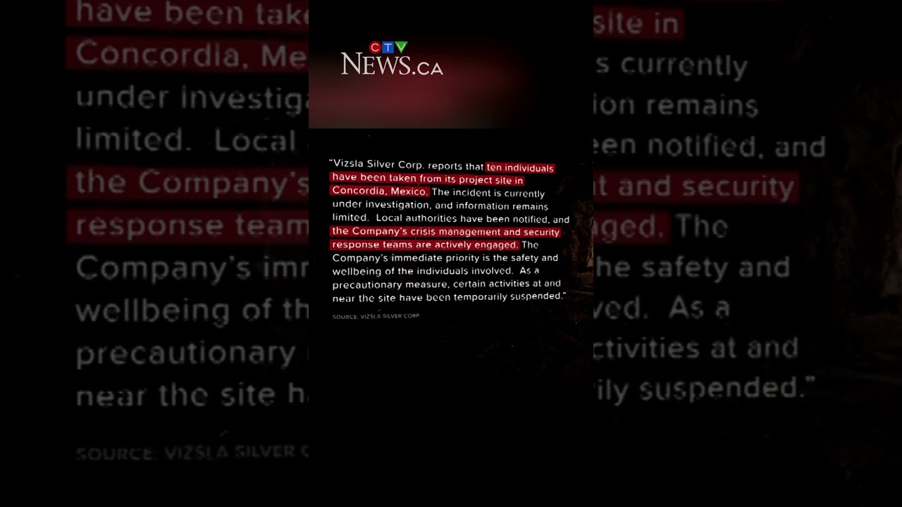 Canadian mining firm says 10 people abducted in Mexico