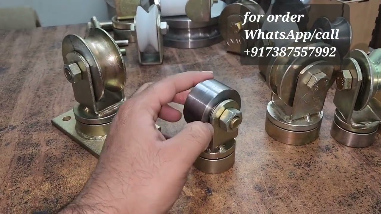 Rotational gate wheel #hardware #fabrication #newgatedesign #wheels #slidinggate #slidinggat