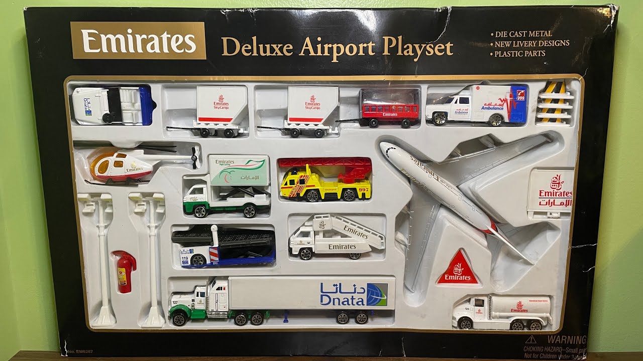 *EXTREMELY RARE* Daron Realtoy Emirates A380 Deluxe Airport Playset Unboxing