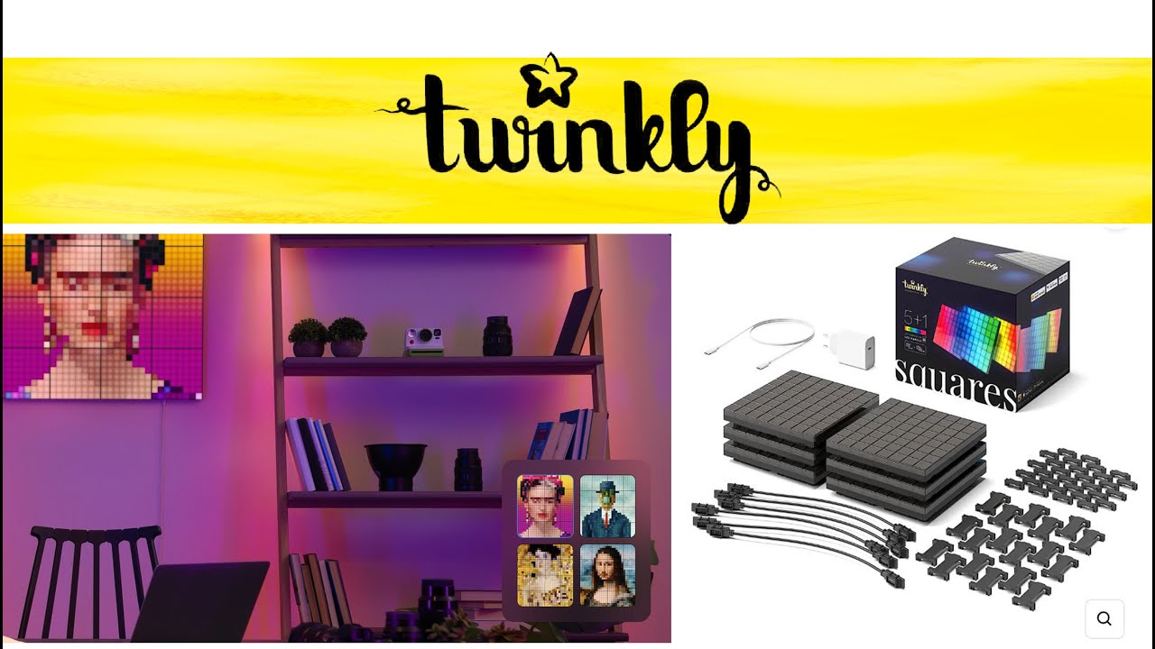 Стартовый комплект Twinkly Squares Panel Master Tile и 5 удлинителей