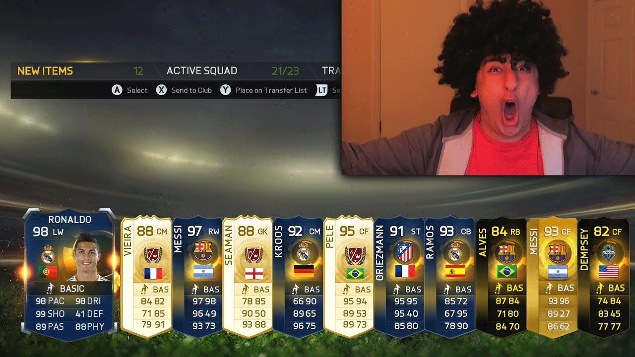 TWO RONALDO'S & MESSI IN THE SAME FIFA PACK OPENING!!