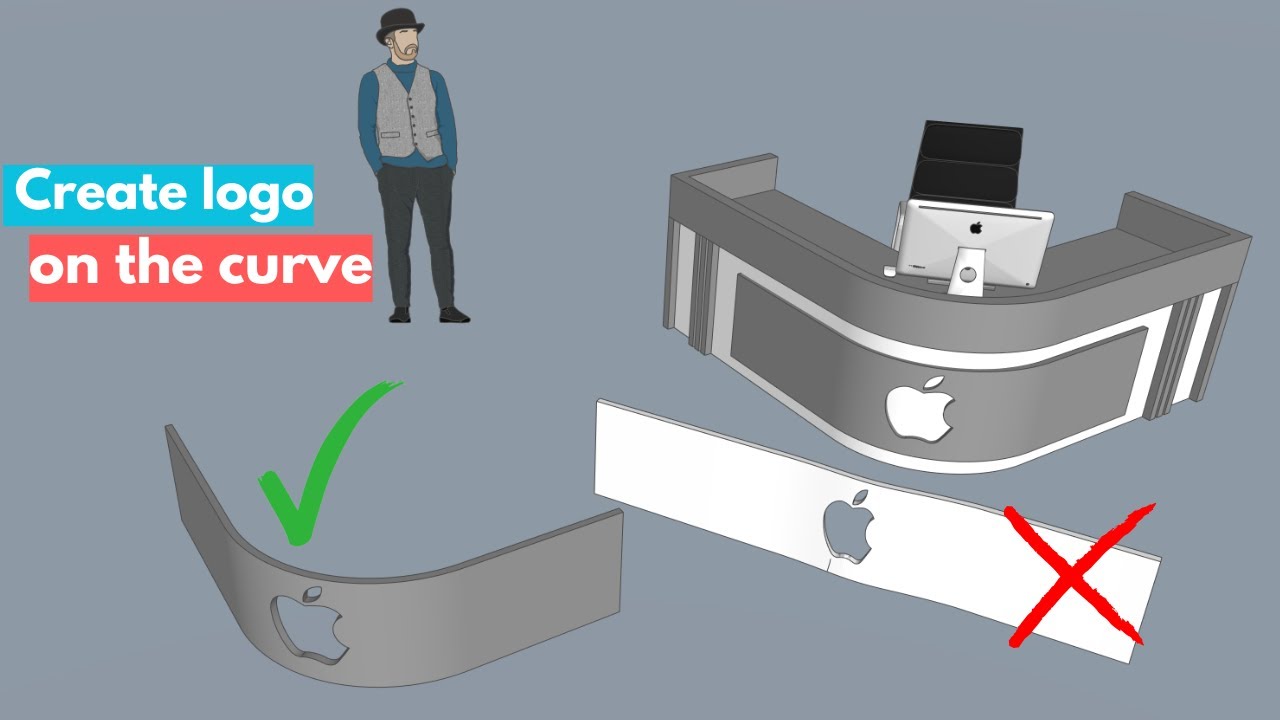 How to Create a Logo on a Curved Surface in SketchUp: Step-by-Step Tutorial