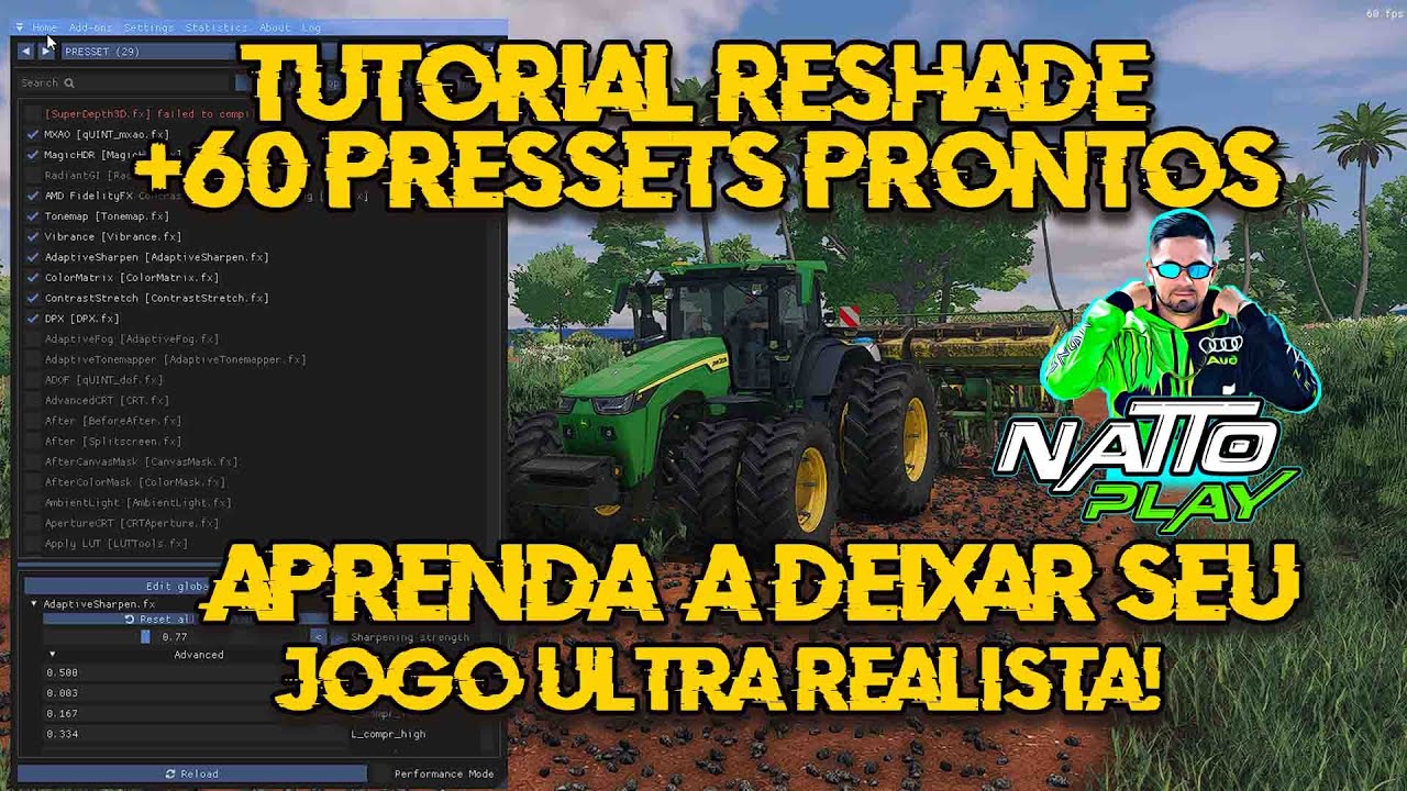 TUTORIAL RESHADE, GRÁFICOS REALISTAS +60 PRESSETS PRONTOS FARMING SIMULATOR 22