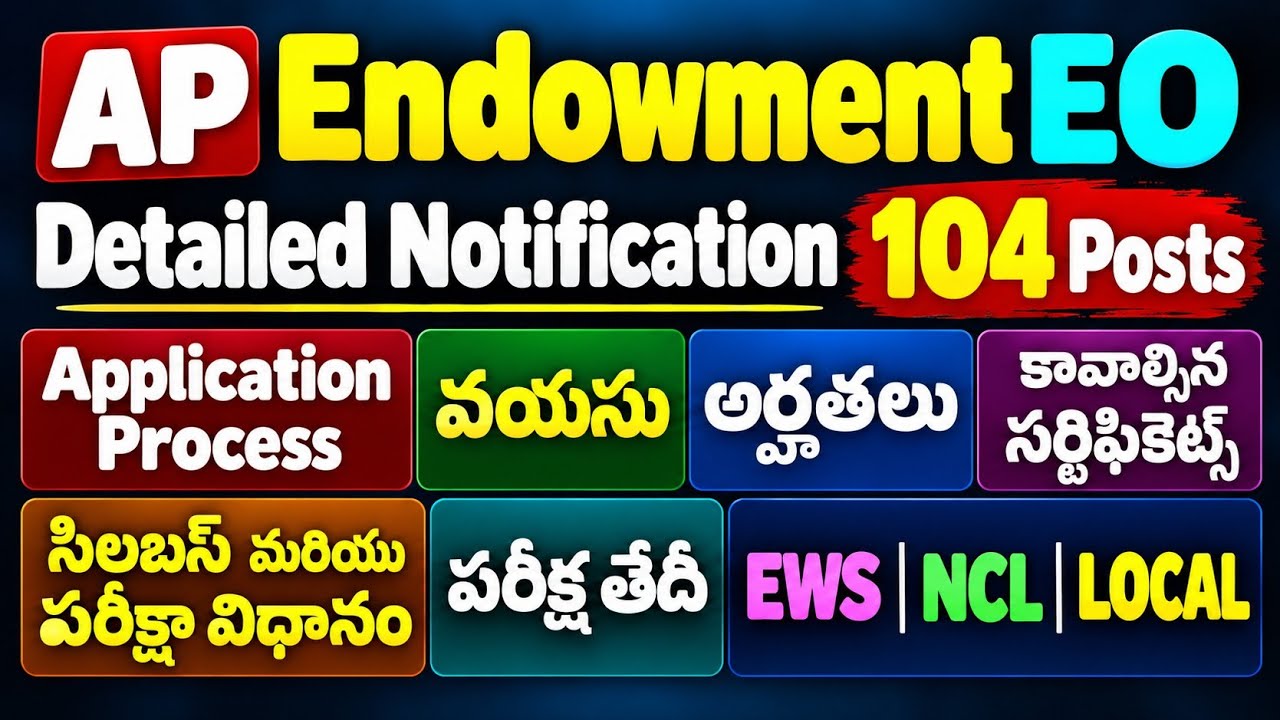 APPSC Endowment EO Grade 3 Notification 2026 | 104 Jobs | Complete Details in Telugu