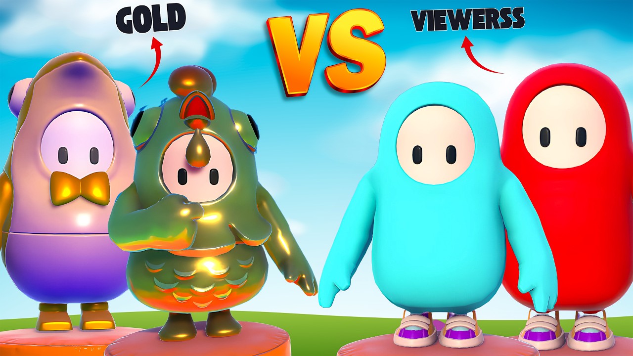 Fall Guys GOLD SKINS VS VIEWERS | ANYONE CAN JOIN | ⚔️Leaderboard Customs With Viewers!