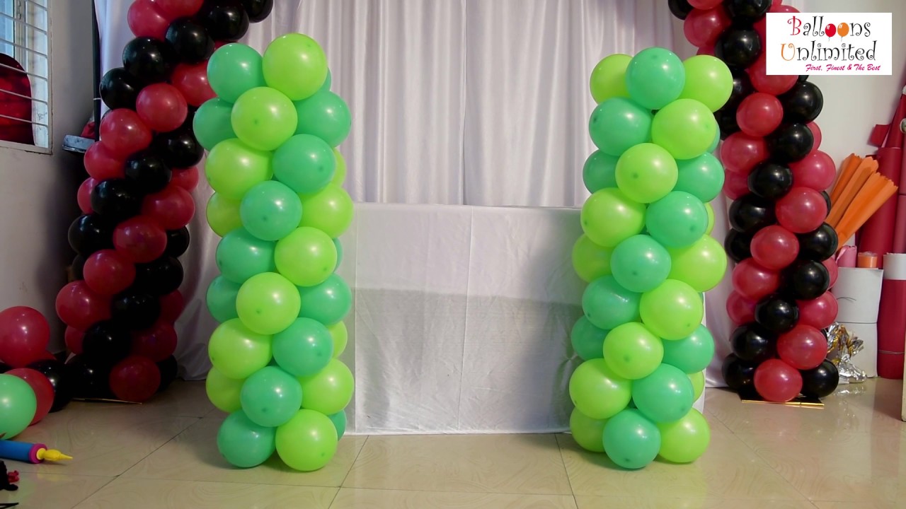 How to Make Balloon Columns without using Stand,Bases, Pole
