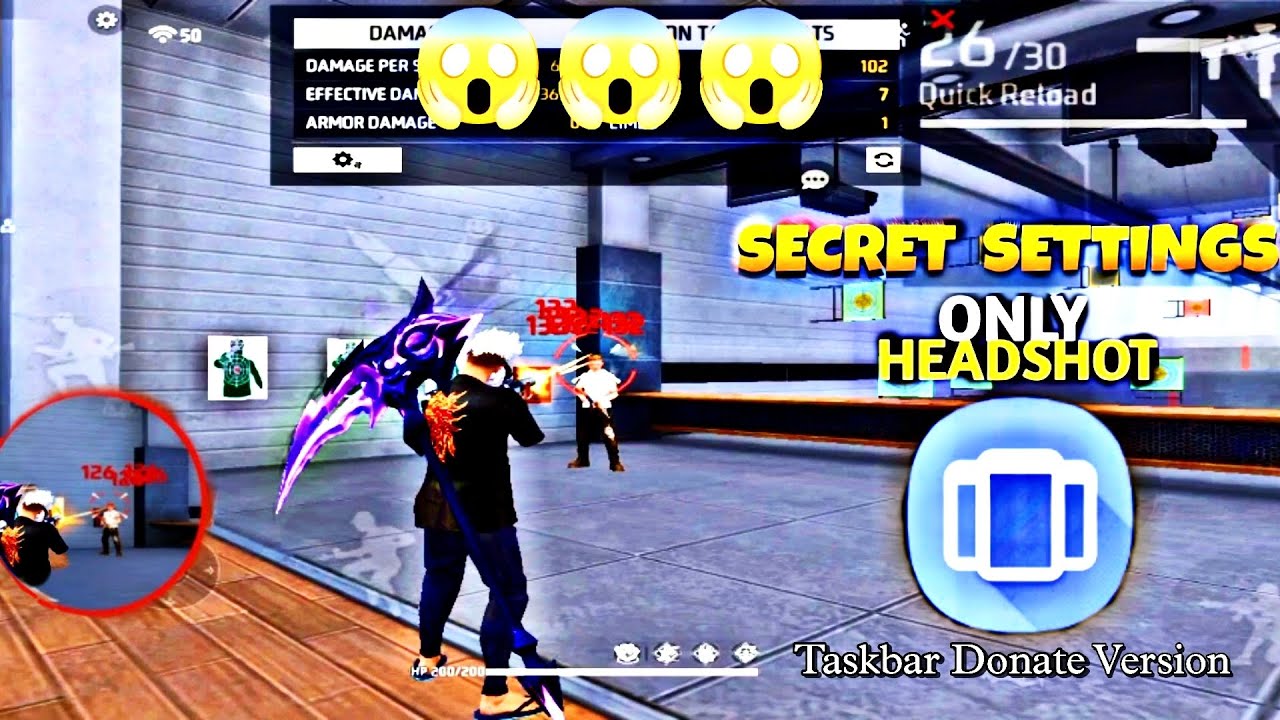 TASKBAR...Donate Version Full Explain || 😱🚩 Eneble This Secret Setting For More Headshot Free fire😱🚩