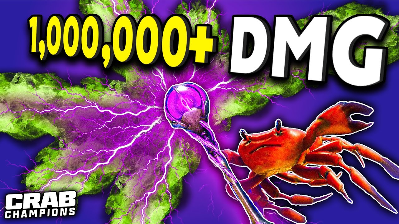 Poison + Lightning Sceptre is BROKEN! (Crab Champions)