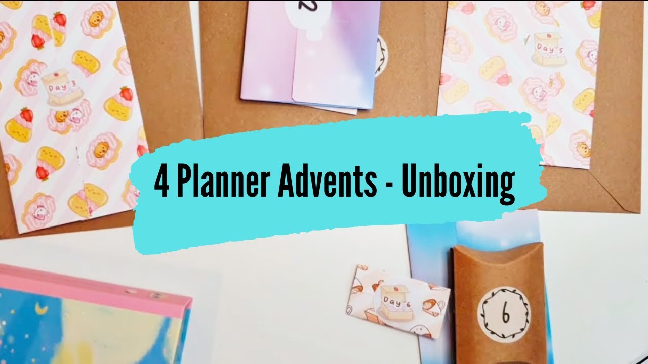 Planner Advent Unboxing - 4 lots of Sticker Advent Calendars  - Days 1 to 6