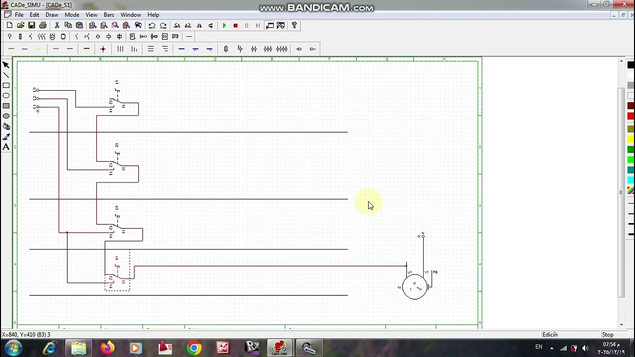 (6) شرح دائرة توصيل محرك مياه من فازات مختلفة ببرنامج cad simu