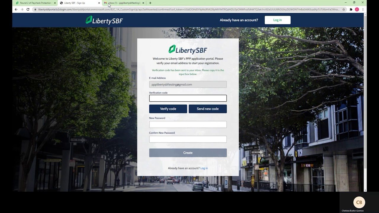 PPP Loan Application - Step 1: Registration