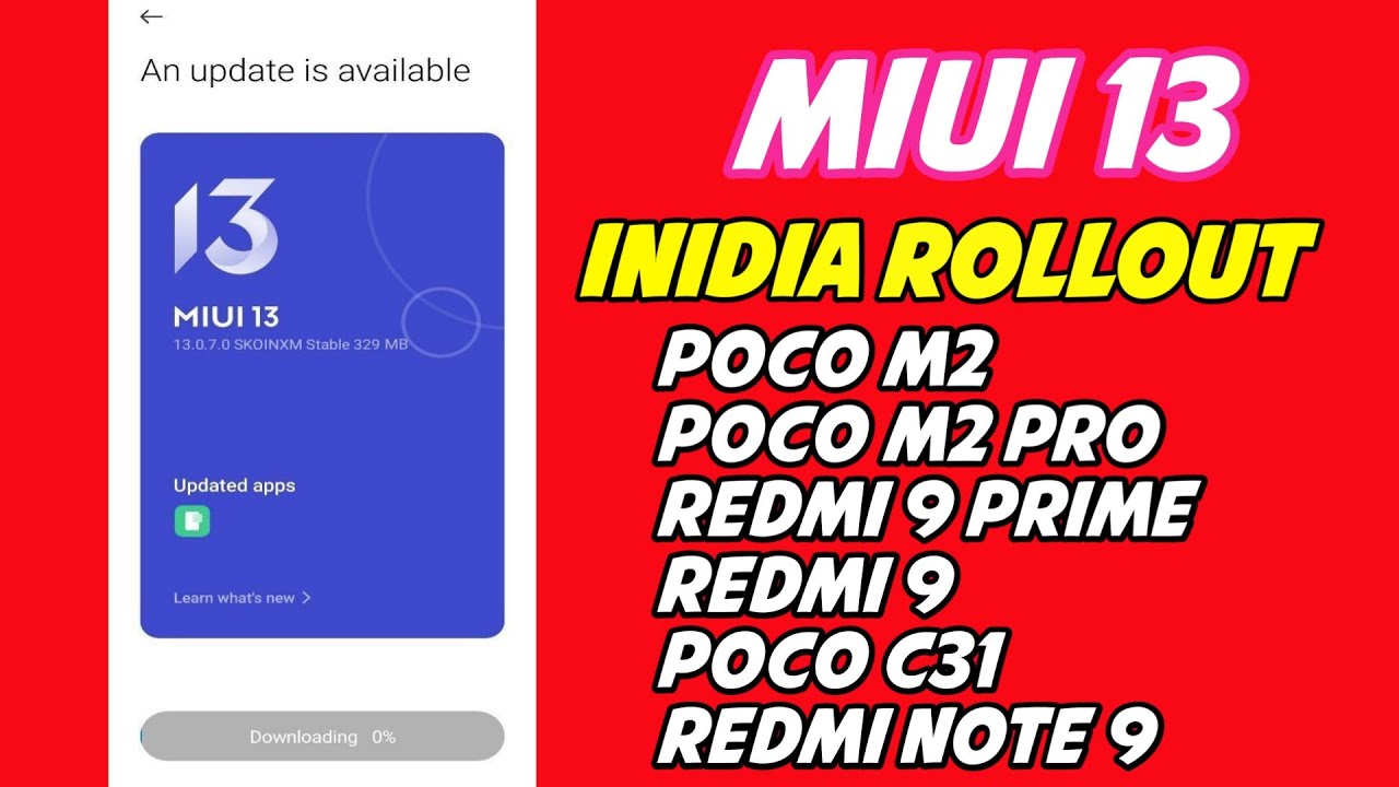 Poco M2,Redmi 9,Redmi Note 11,Poco M2 Pro | Miui 13 and Android 12 | Miui 13 latest version update