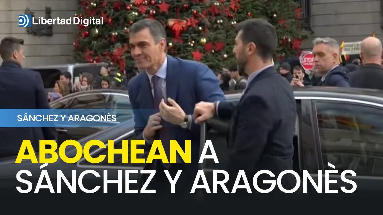 Abuchean a Sánchez y Aragonès a su llegada a la Generalidad