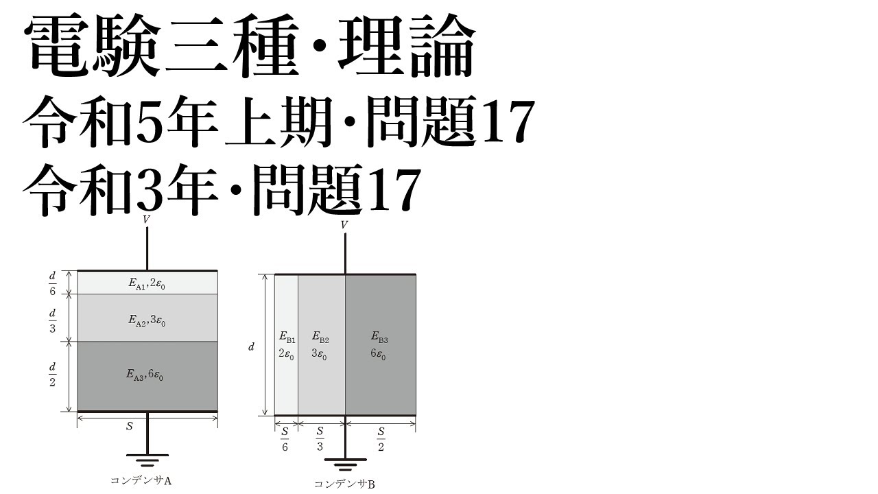 電験三種・理論・令和5年上期・問題17 = 令和3年・問題17