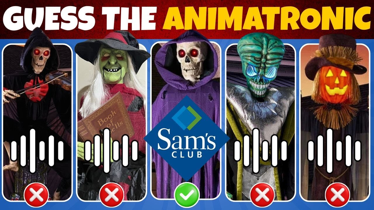 НОВЫЙ Sam&rsquo;s Club Halloween 2025 Animatronics 😱 Угадай вызов по голосу и тени!