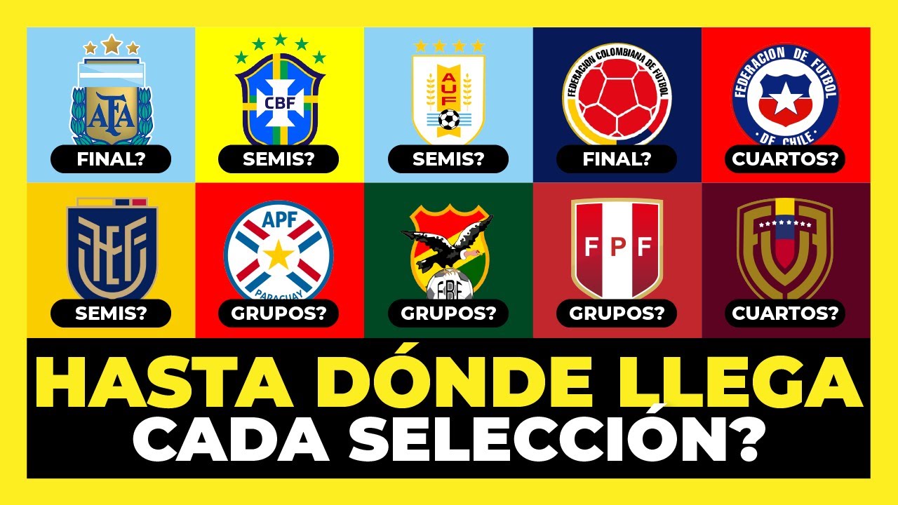 Hasta dónde llega cada selección en la Copa América 2024? 🇪🇨🇨🇴🇻🇪🇵🇪🇦🇷🇧🇷🇵🇾🇨🇱🇧🇴🇺🇾🏆