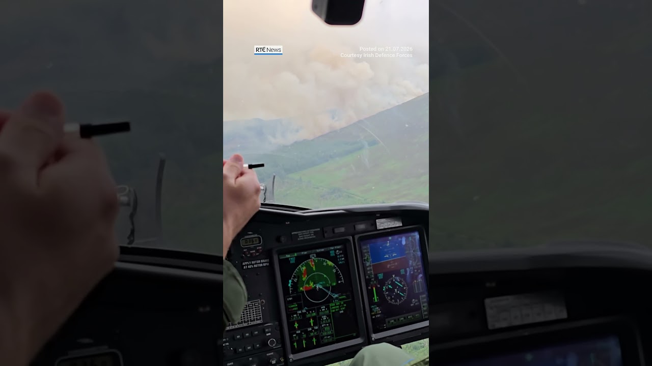 Aerial footage shows scale of wildfire at Slievenamon, Co Tipperary #RT&Eacute;News #ireland #wildfire
