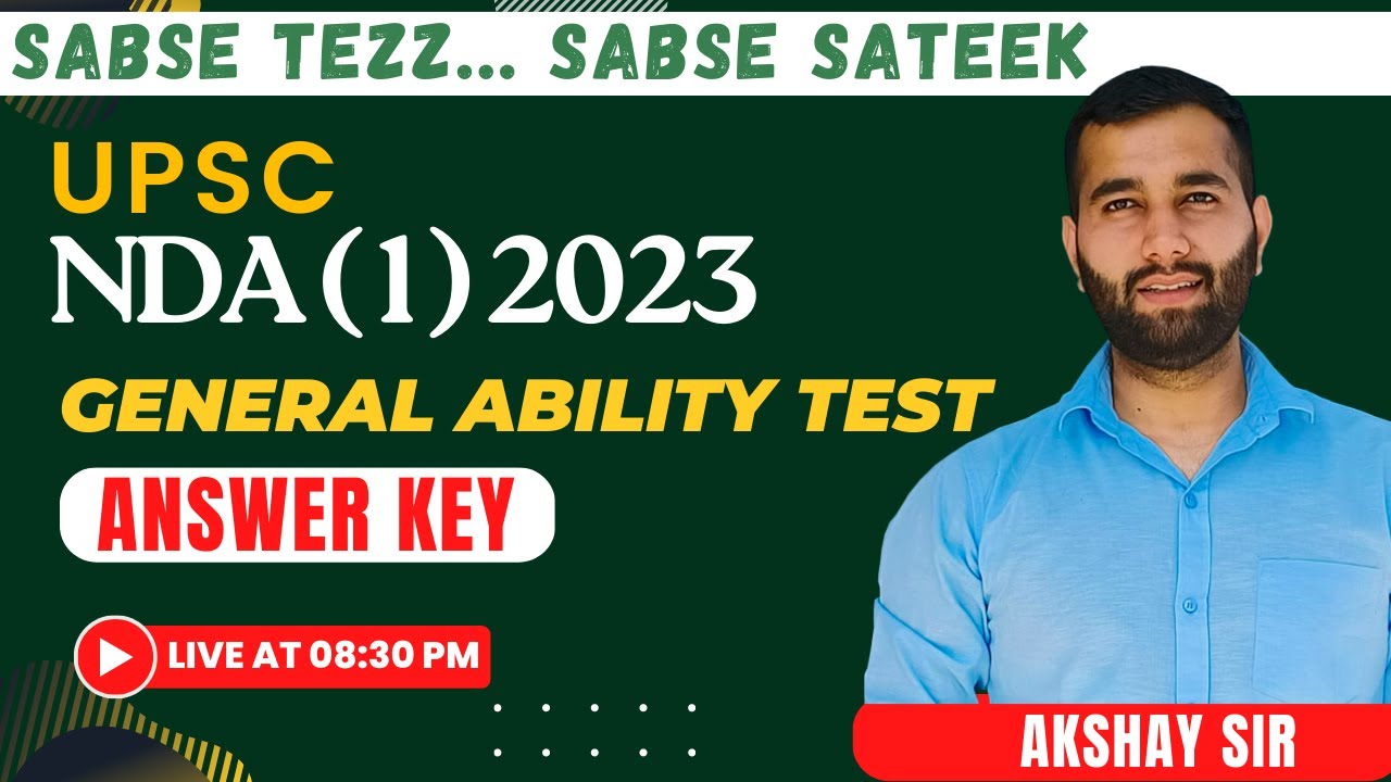NDA (1) 2023 || G.A.T ANSWER KEY || EXPECTED CUTOFF  #nda #ndaexam exam #upsc