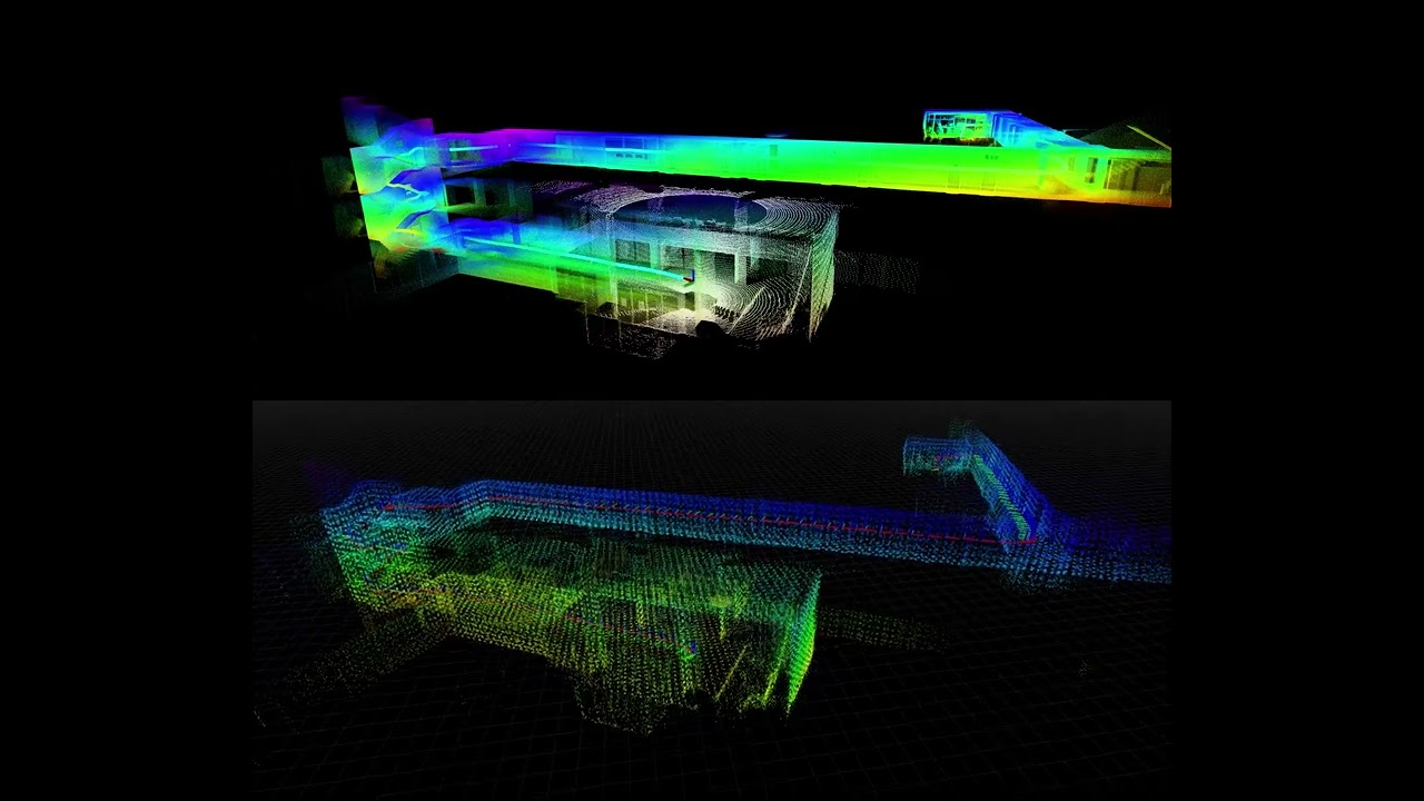 [SLAM, Ouster OS0-128 LiDAR] FAST-LIO2 vs DLO in real-world (test#12)