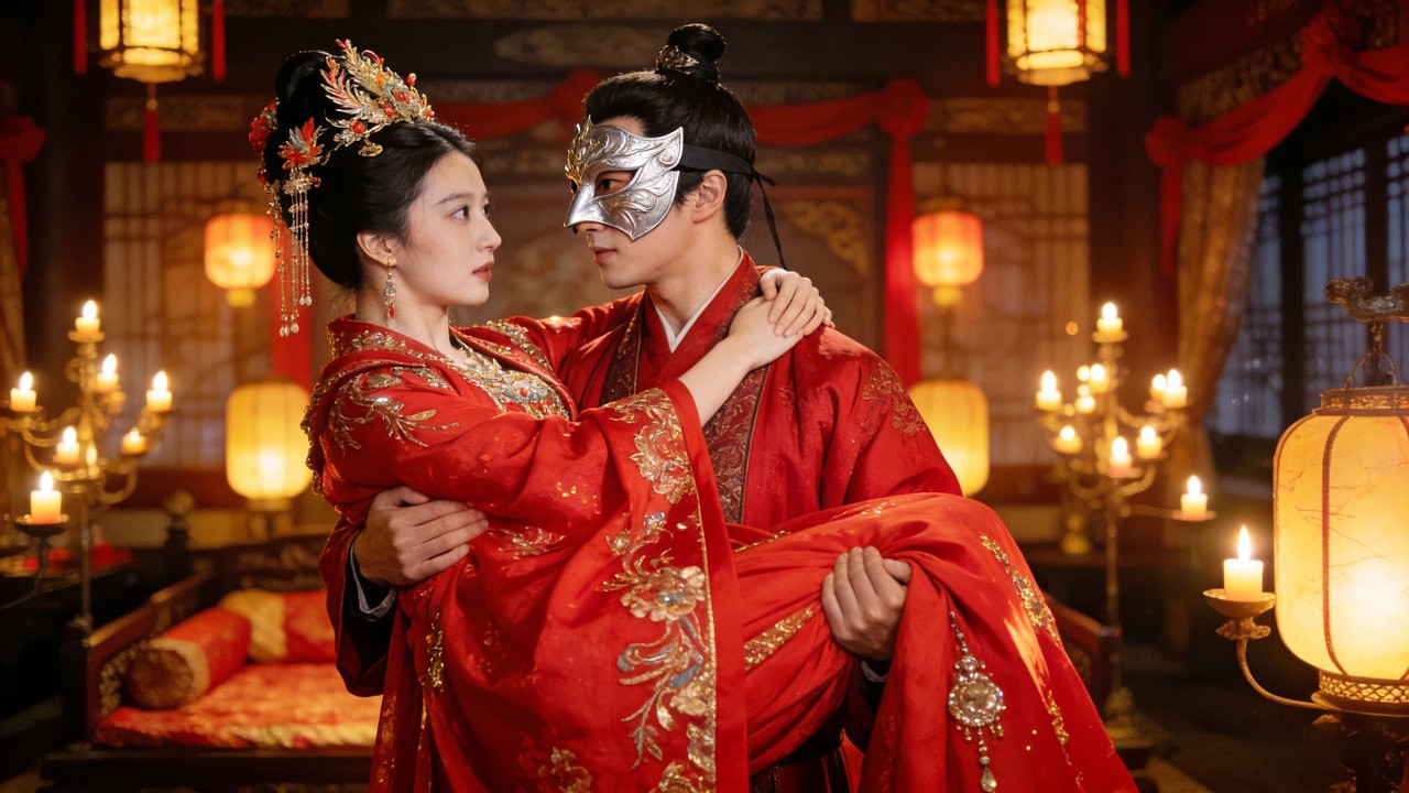 女孩被迫嫁給醜男人，洞房時他面具落地，驚艷亮相，她被他迷的忘了呼吸 #中国电视剧 #movie #love